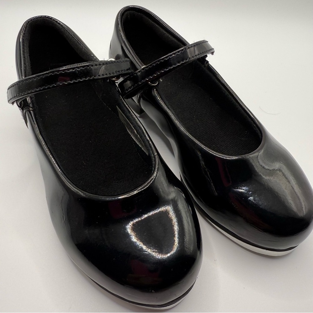 Shiny Black Kids Tap Shoes